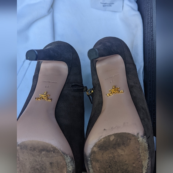 PRE-LOVED PRADA WOMENS SUEDE LaFenice Venezia HEEL BOOTS SIZE 39 | US SIZE 9 - Picture 3 of 3